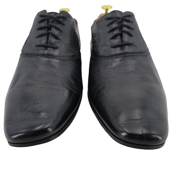 Bottega Veneta Italy Men 9.5 Black Leather Kidskin Dress Shoes Designer Oxfords - Picture 5 of 9